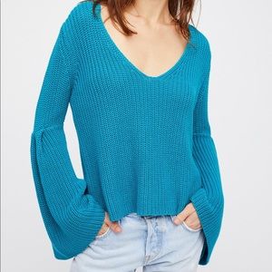 Free People Turquoise Blue Damsel Sweater  🦋
